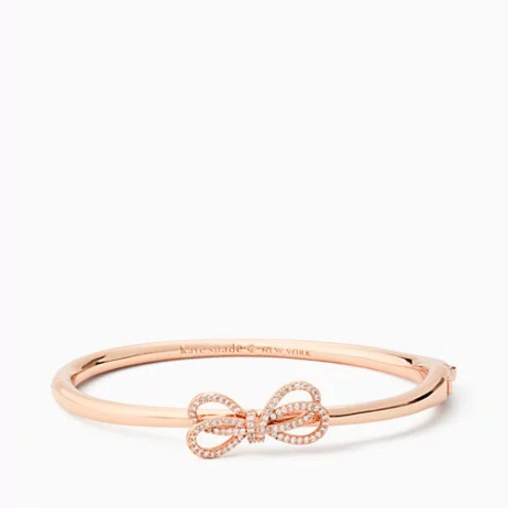 Kate Spade bow crystal pave bangle Rose Gold